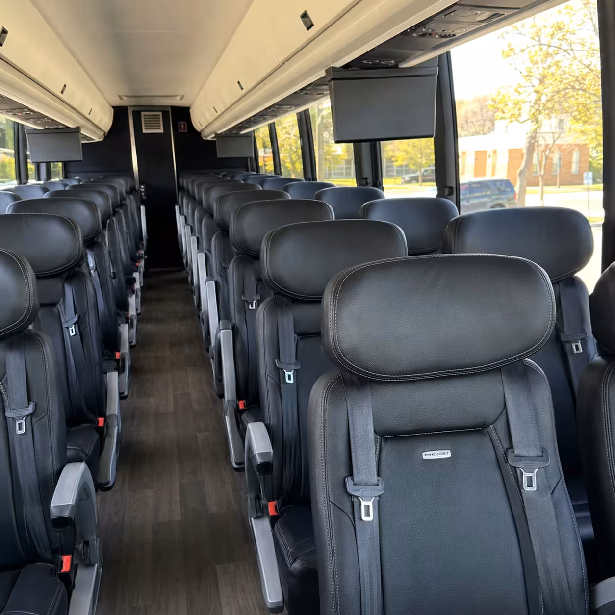 macon charter bus interior