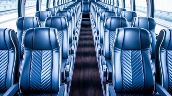 macon 50 passenger charter bus inside