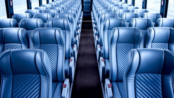 macon 54 passenger charter bus interior